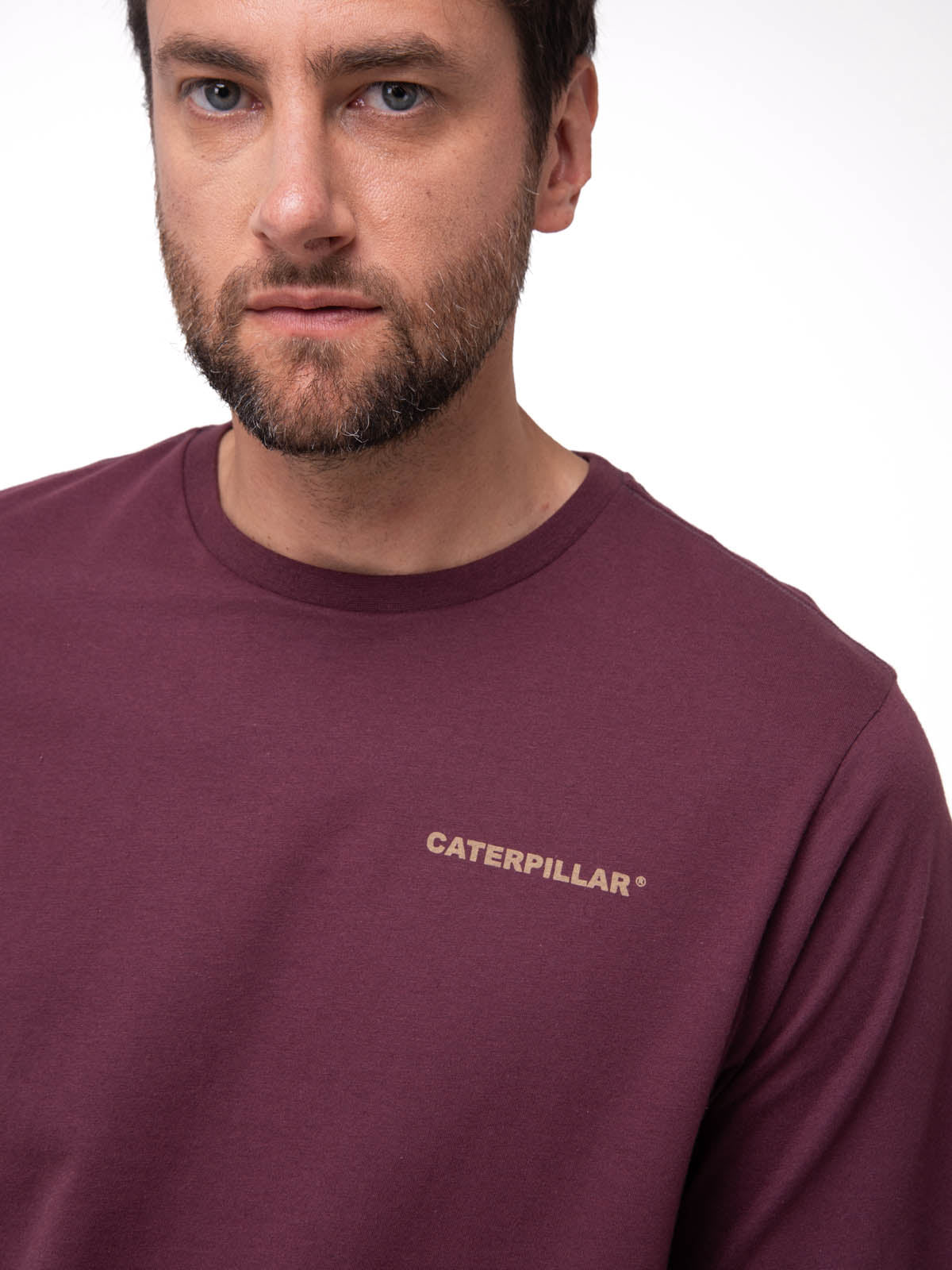 Polera Manga Corta Hombre Heritage Burdeo Cat