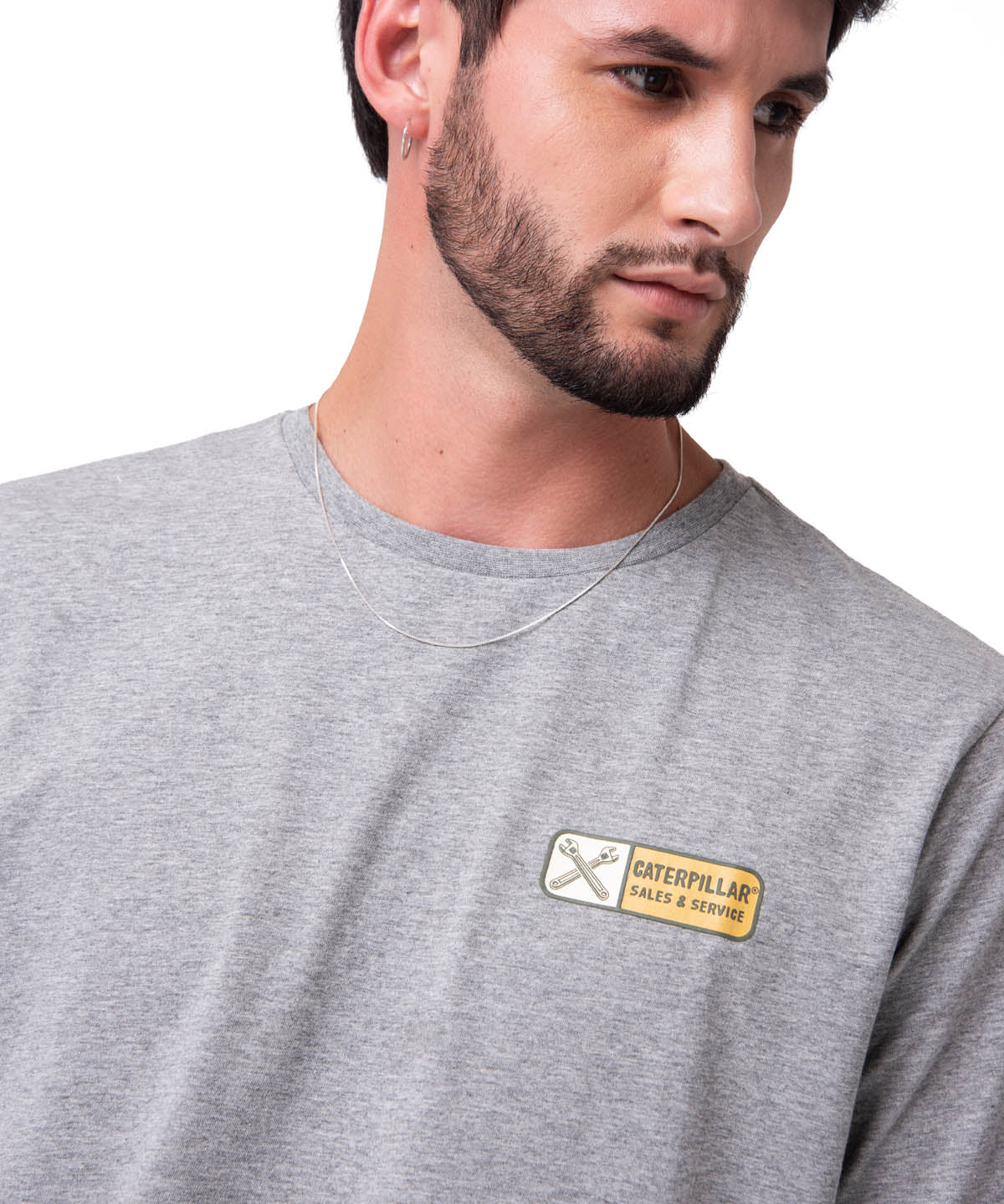 Polera Manga Corta Hombre Sales And Service Gris Cat