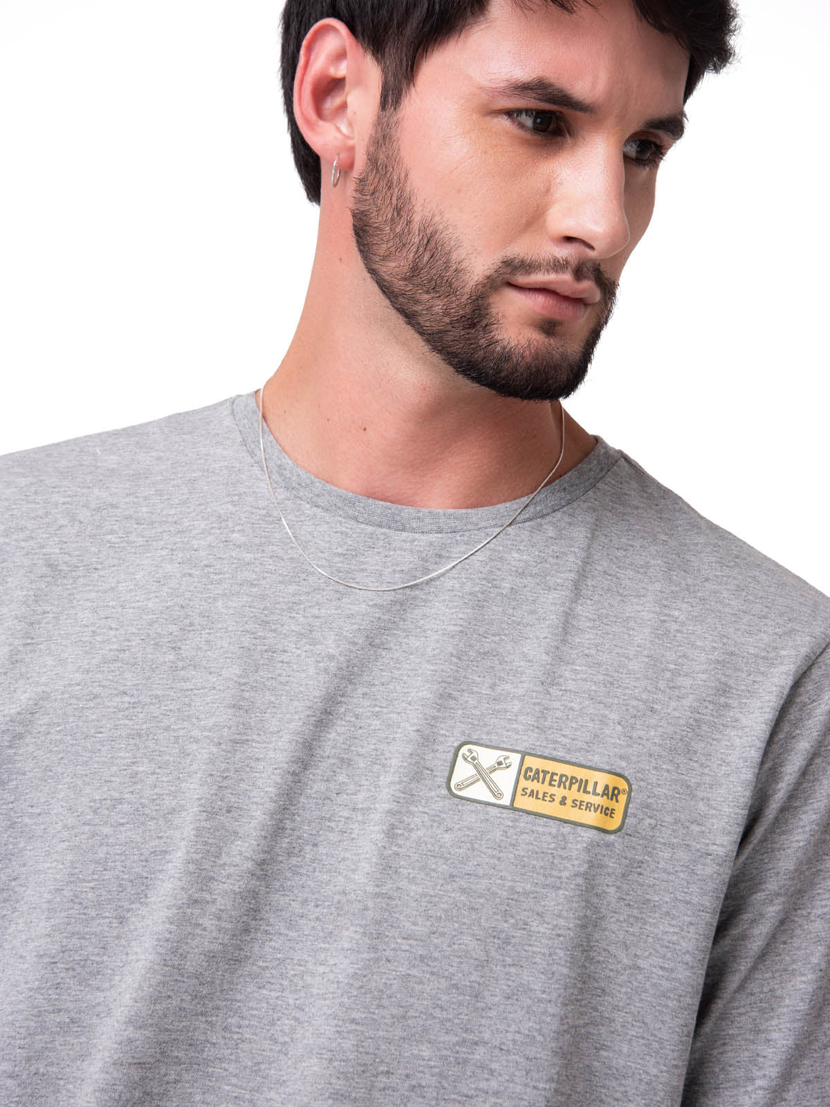 Polera Manga Corta Hombre Sales And Service Gris Cat