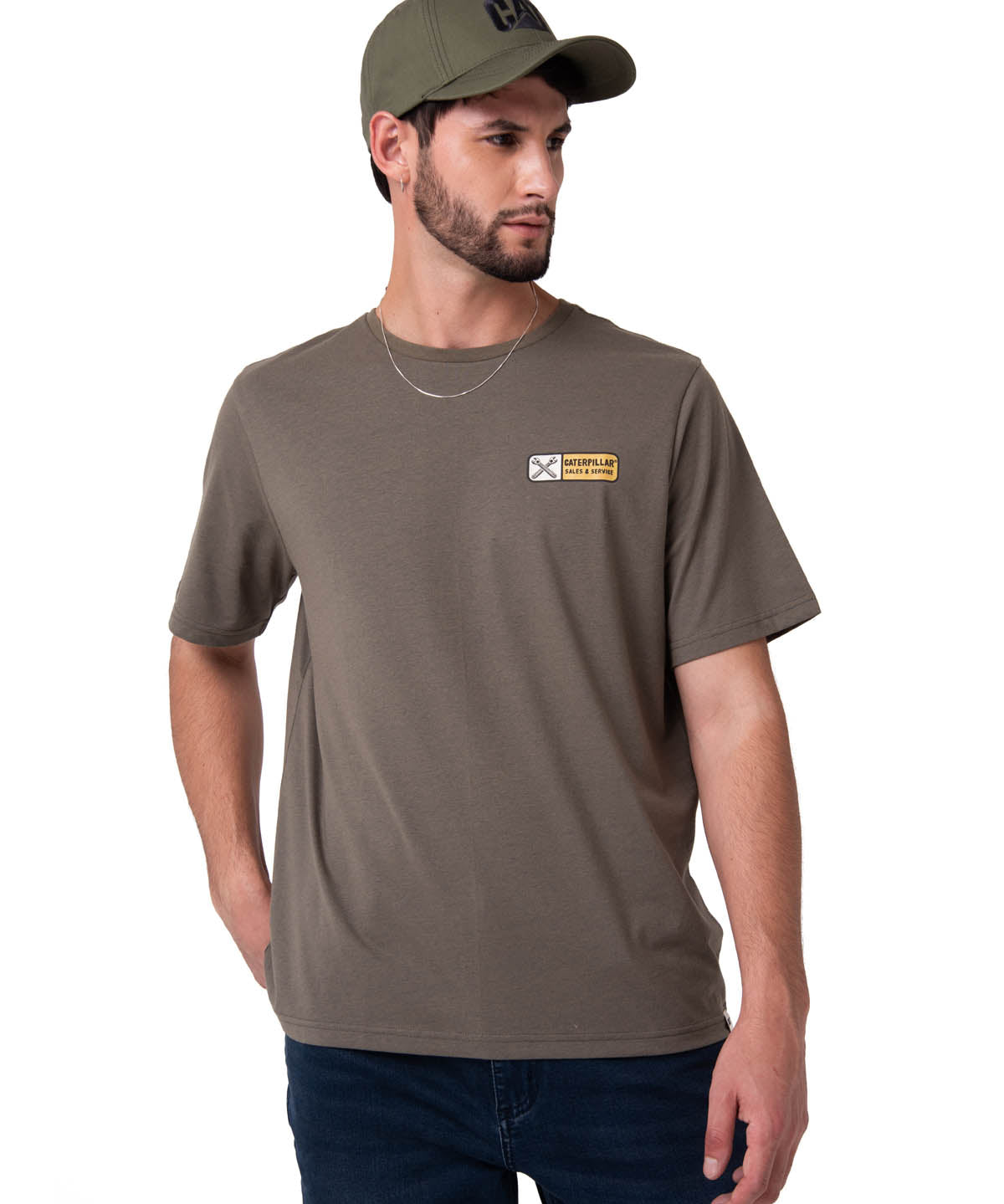 Polera Manga Corta Hombre Sales And Service Verde Cat