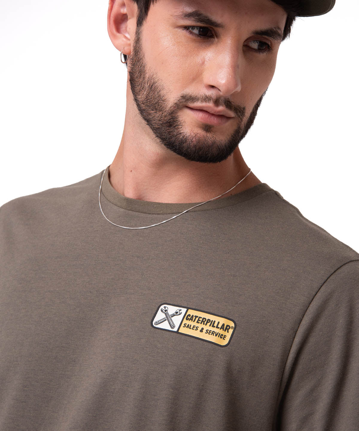 Polera Manga Corta Hombre Sales And Service Verde Cat