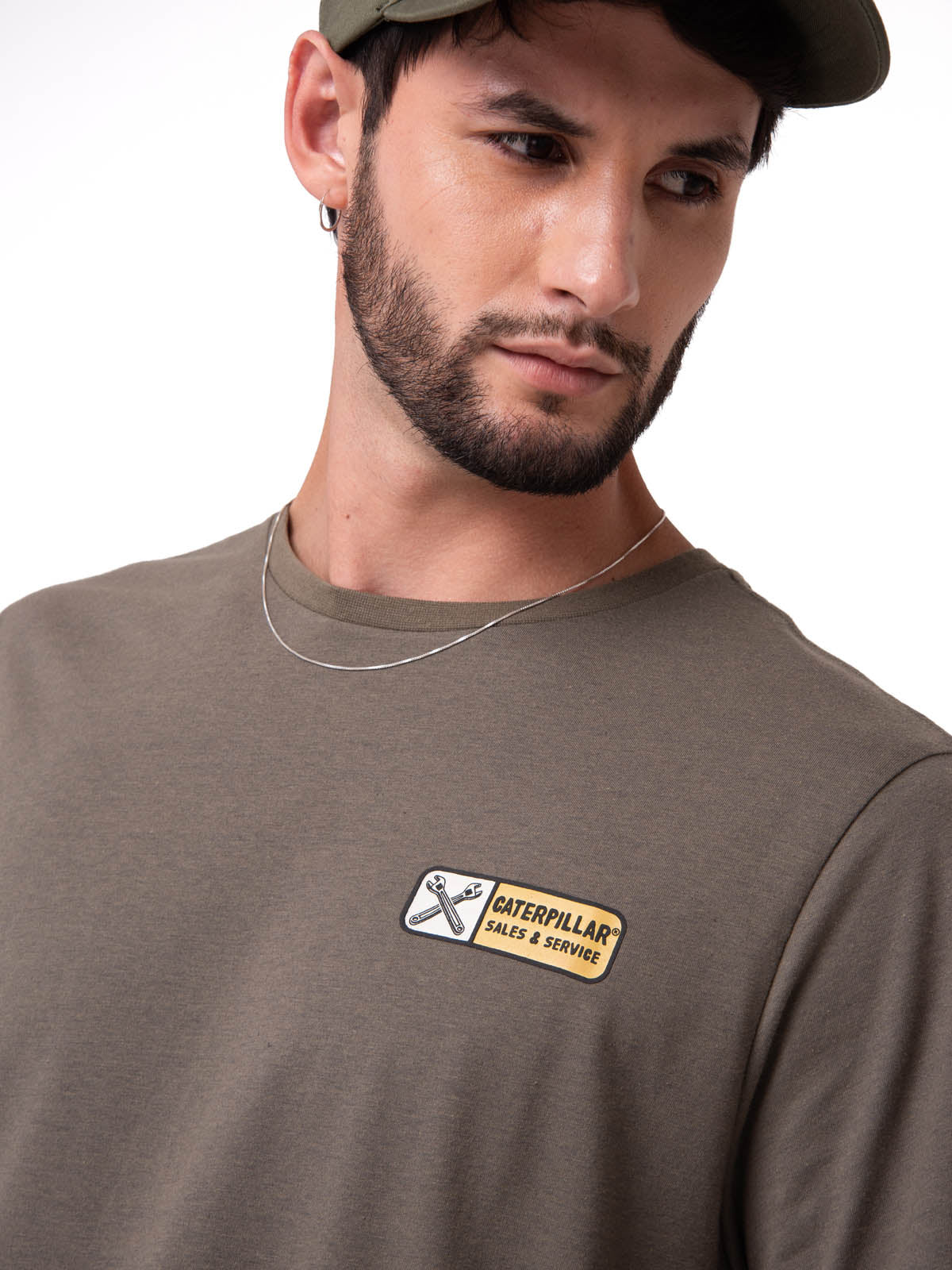 Polera Manga Corta Hombre Sales And Service Verde Cat