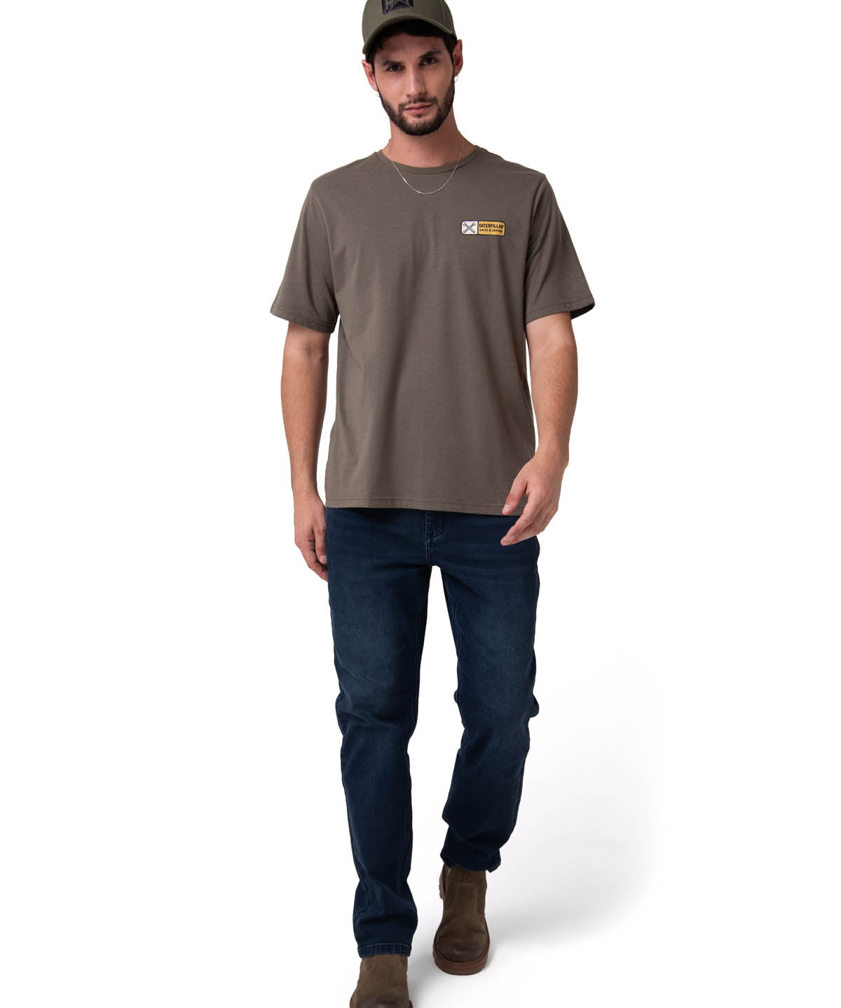 Polera Manga Corta Hombre Sales And Service Verde Cat