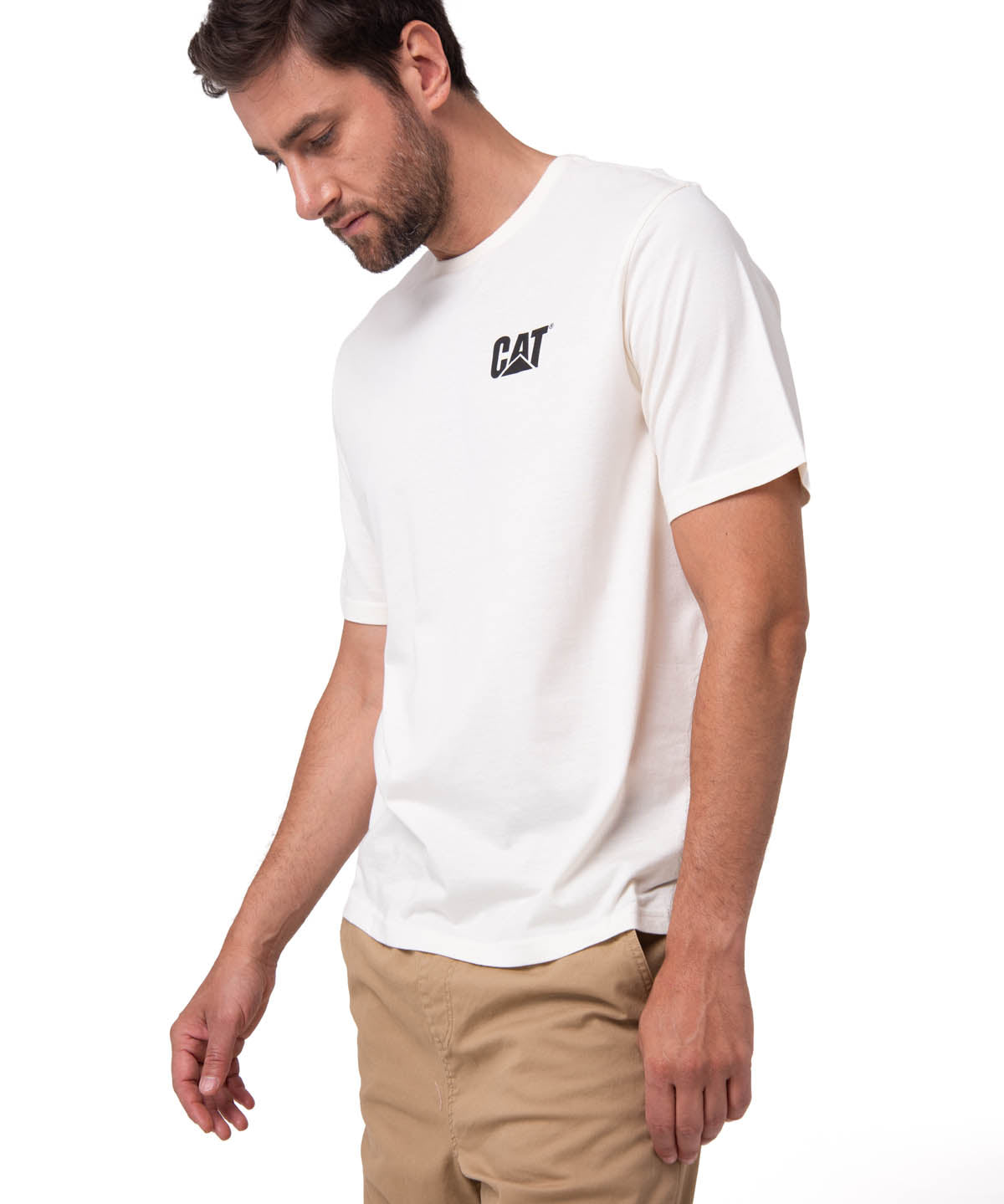 Polera Manga Corta Hombre Sales And Service Blanco Cat