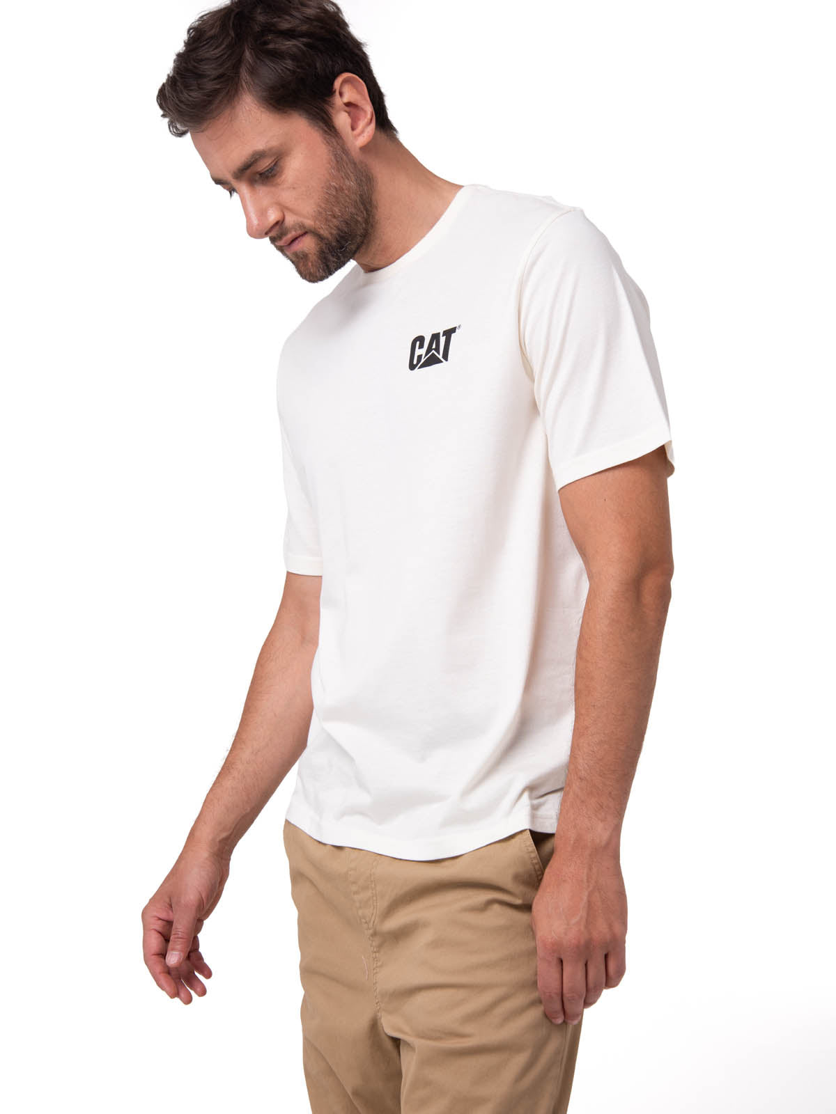 Polera Manga Corta Hombre Sales And Service Blanco Cat