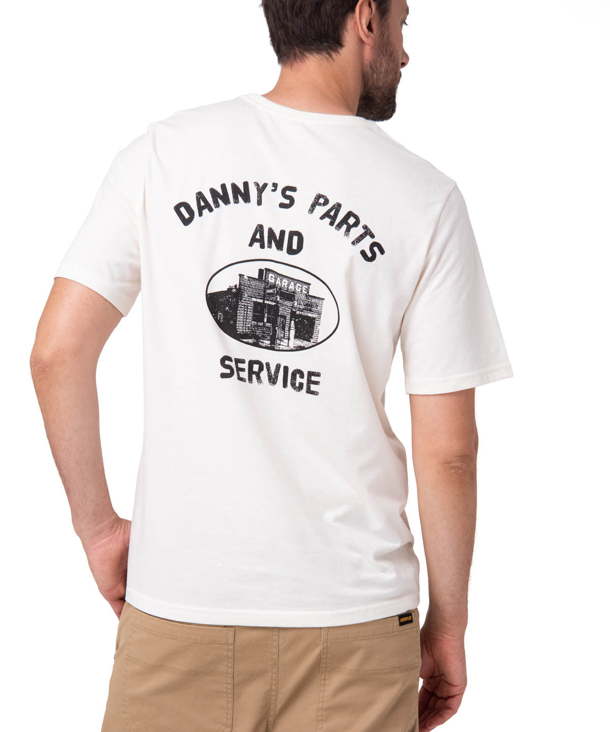 Polera Manga Corta Hombre Sales And Service Blanco Cat