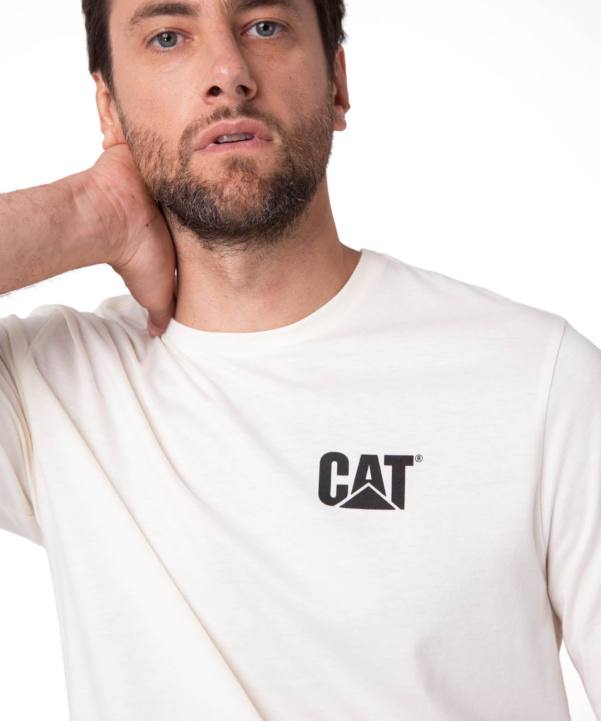 Polera Manga Corta Hombre Sales And Service Blanco Cat