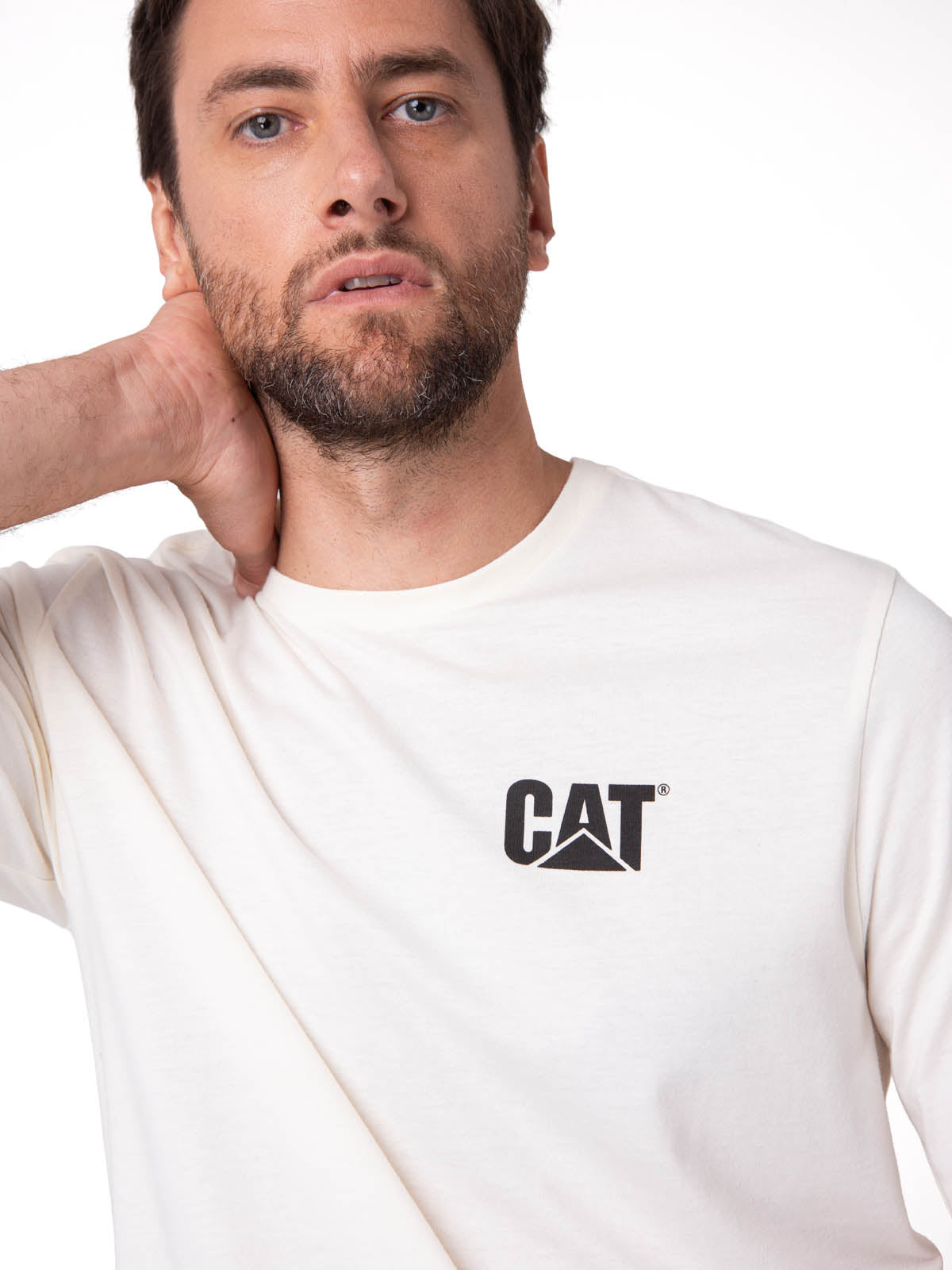 Polera Manga Corta Hombre Sales And Service Blanco Cat