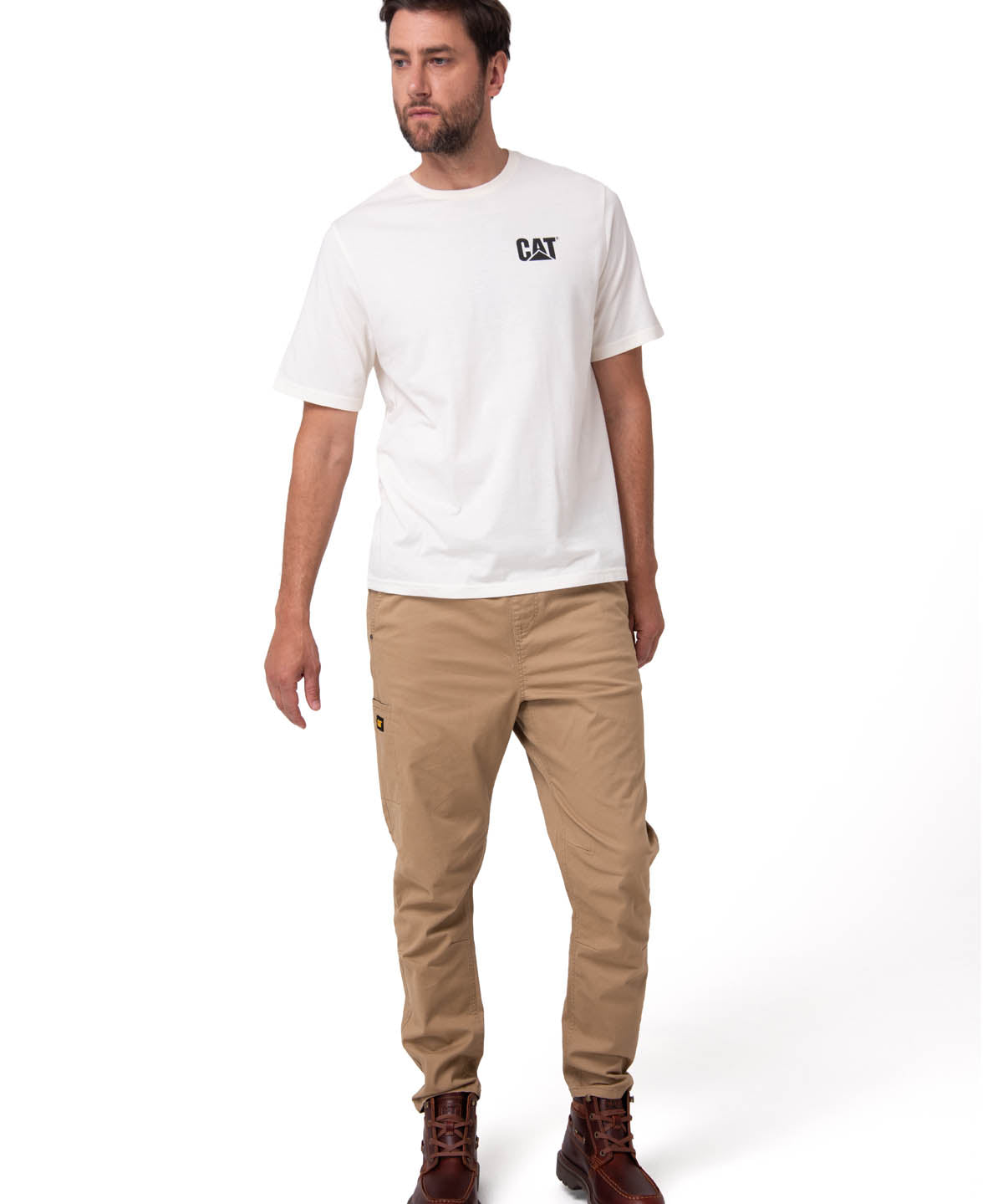 Polera Manga Corta Hombre Sales And Service Blanco Cat