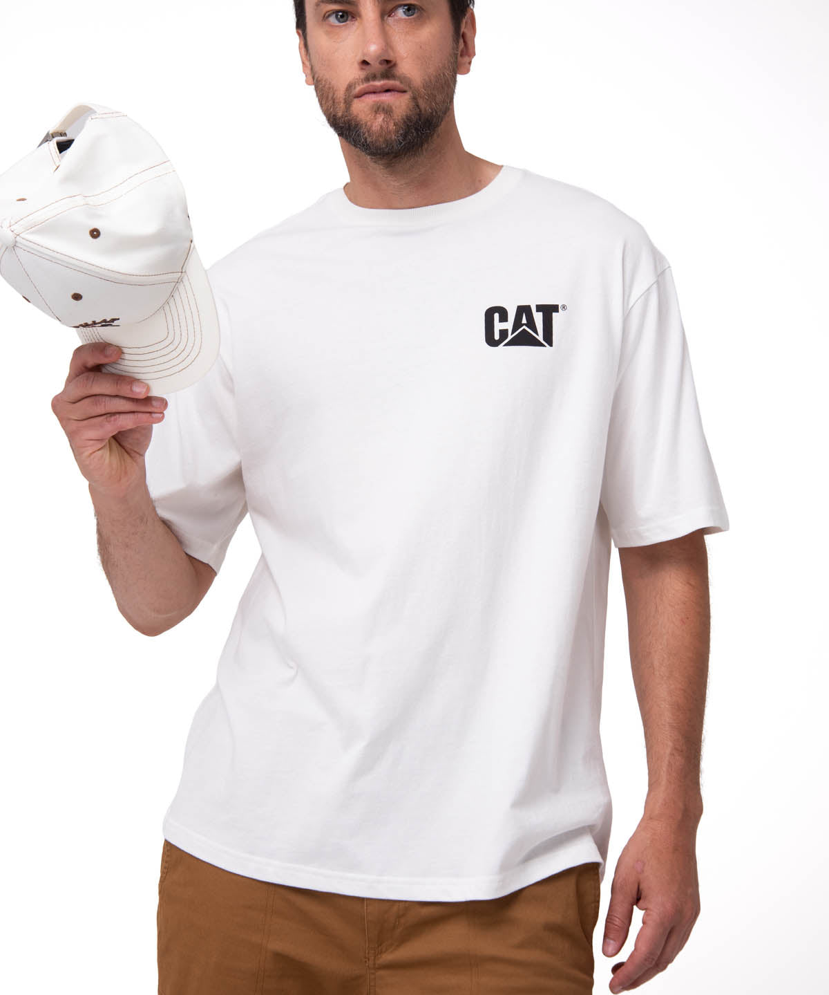 Polera Manga Corta Hombre Relaxed Danny Blanco Cat