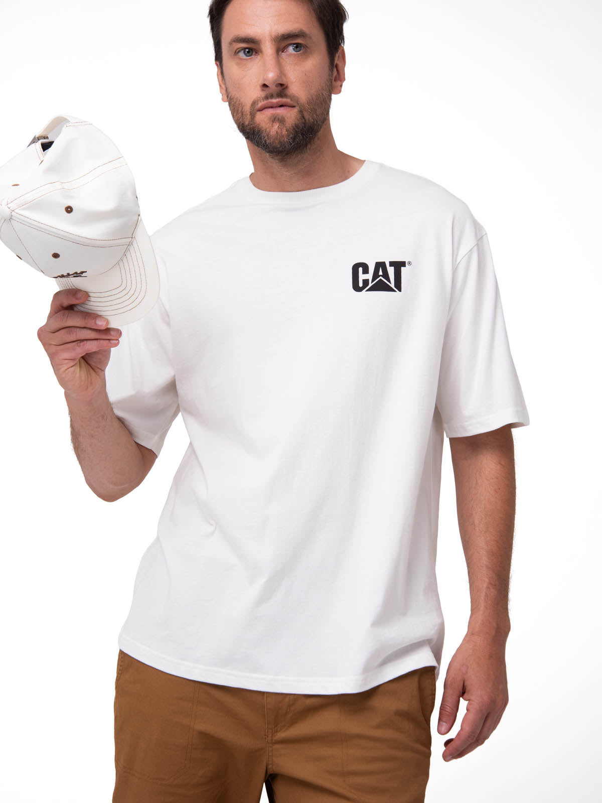 Polera Manga Corta Hombre Relaxed Danny Blanco Cat