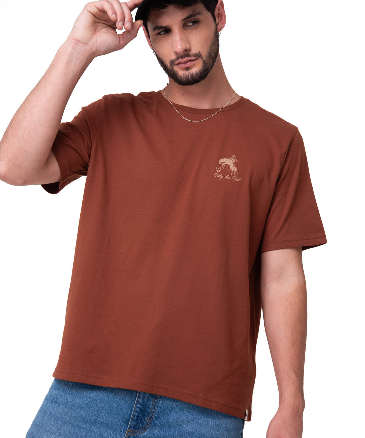 Polera Manga Corta Hombre Western Café Cat