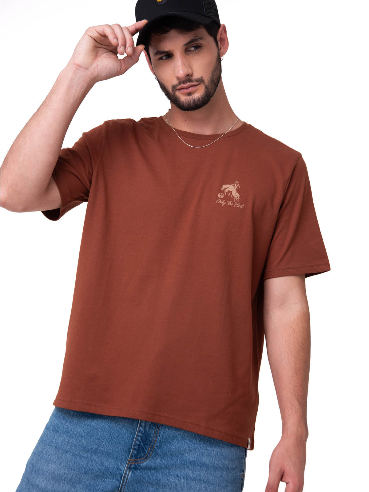 Polera Manga Corta Hombre Western Café Cat