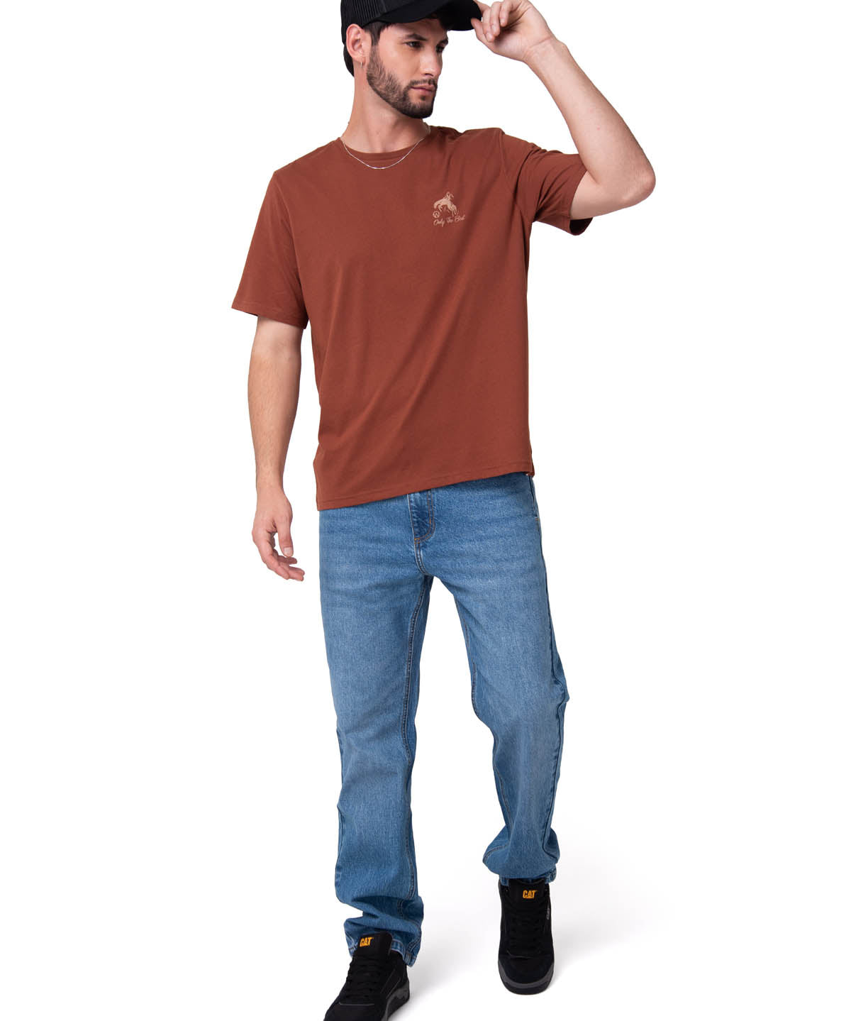 Polera Manga Corta Hombre Western Café Cat