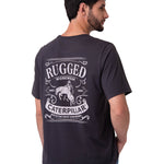 Polera Manga Corta HombreDiseño  Western Gris Oscuro Cat