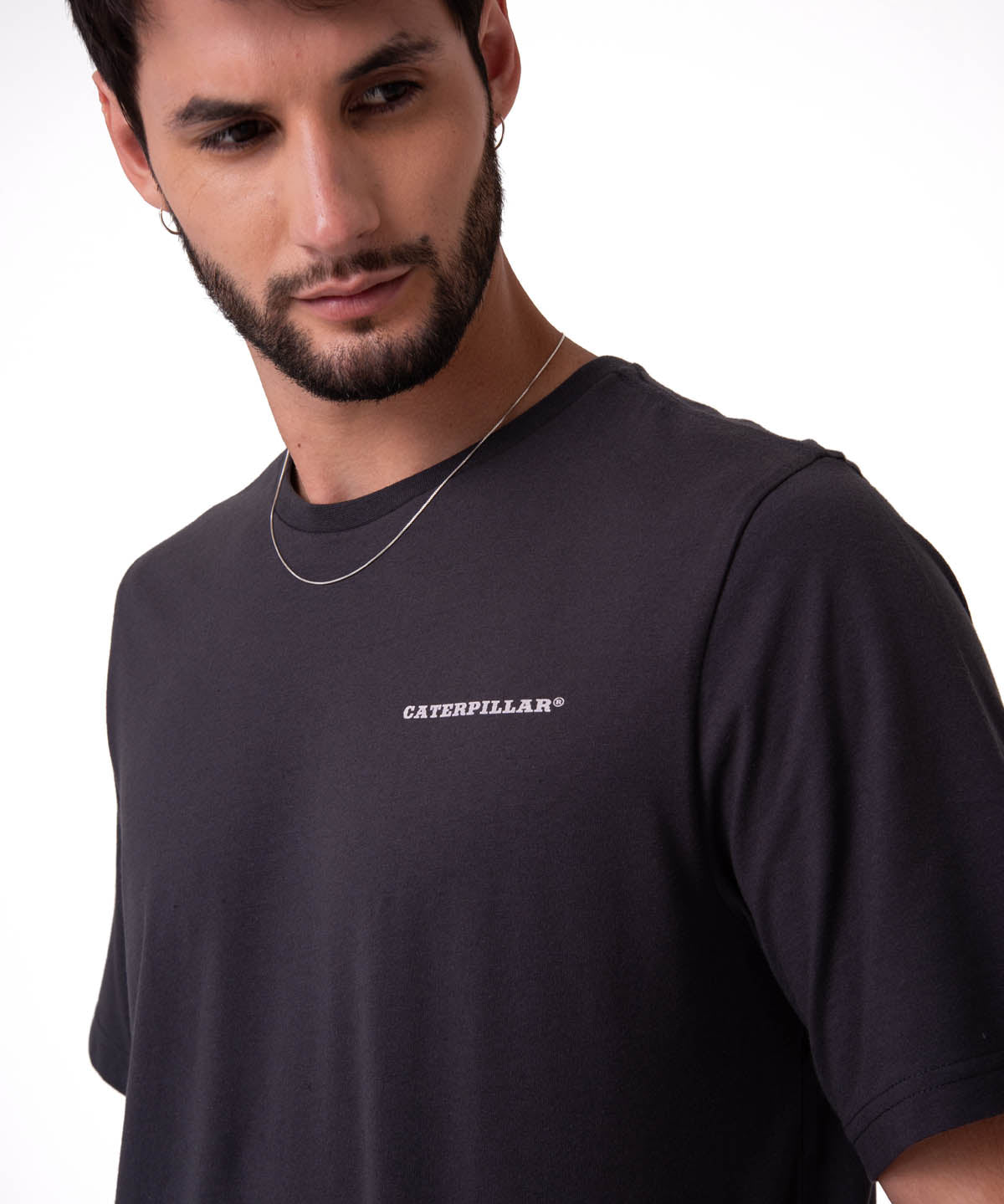 Polera Manga Corta HombreDiseño  Western Gris Oscuro Cat