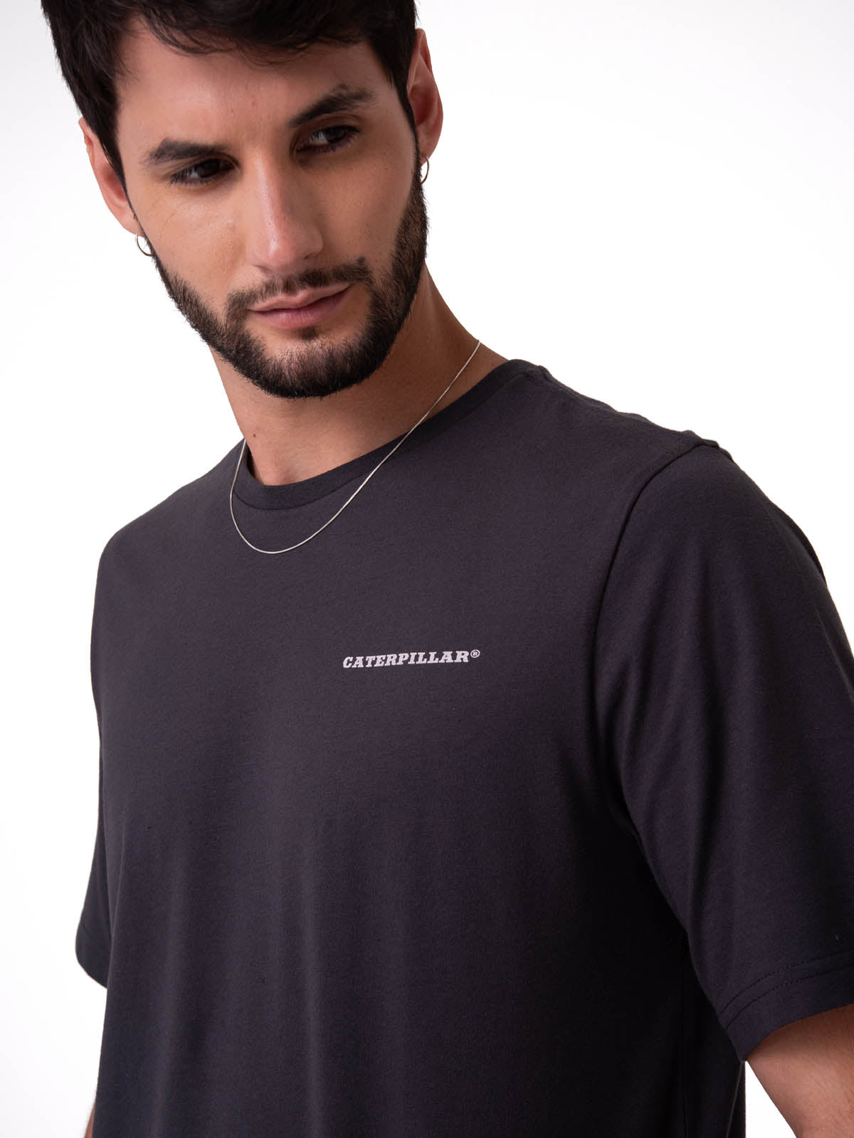 Polera Manga Corta HombreDiseño  Western Gris Oscuro Cat