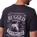 Polera Manga Corta HombreDiseño  Western Gris Oscuro Cat