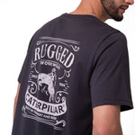 Polera Manga Corta HombreDiseño  Western Gris Oscuro Cat