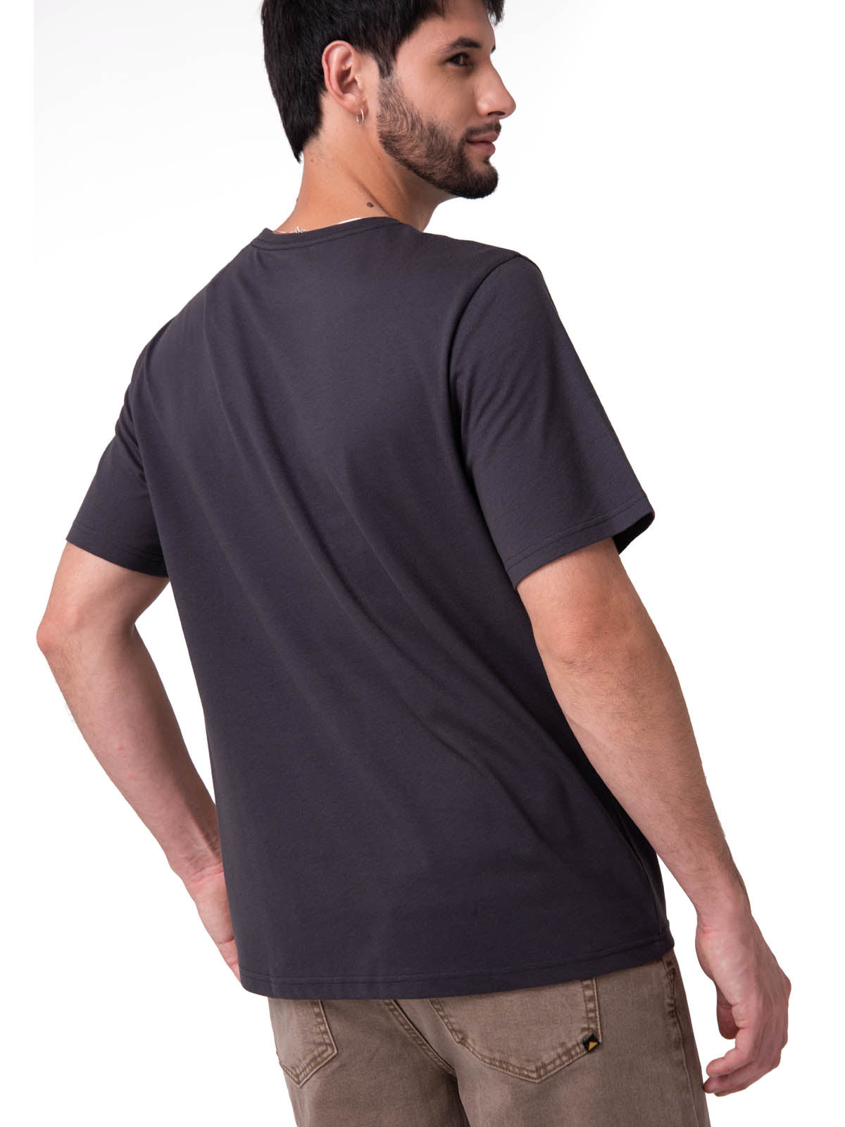 Polera Manga Corta Hombre Western Gris Oscuro Cat