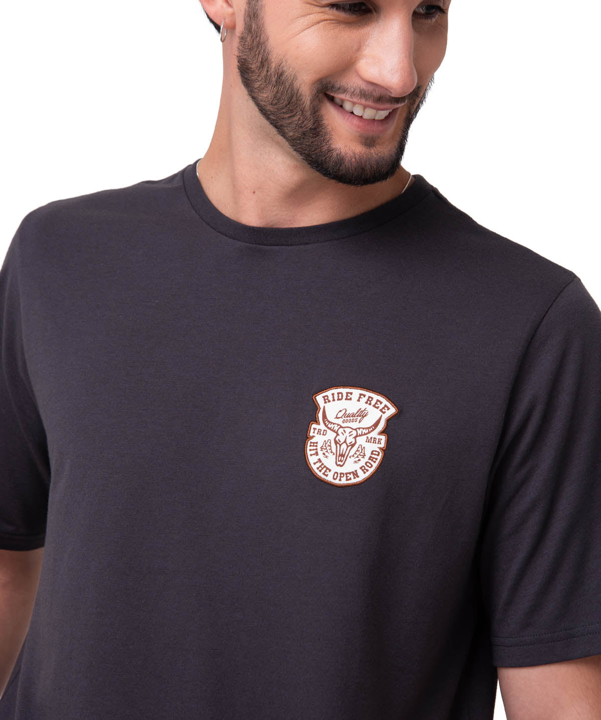Polera Manga Corta Hombre Western Gris Oscuro Cat