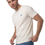 Polera Manga Corta Hombre Diseño Western Blanco Cat