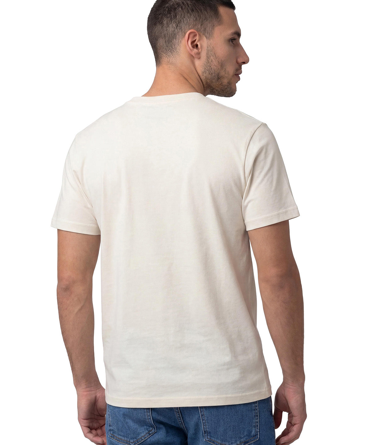 Polera Manga Corta Hombre Diseño Western Blanco Cat