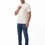 Polera Manga Corta Hombre Diseño Western Blanco Cat