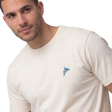 Polera Manga Corta Hombre Diseño Western Blanco Cat