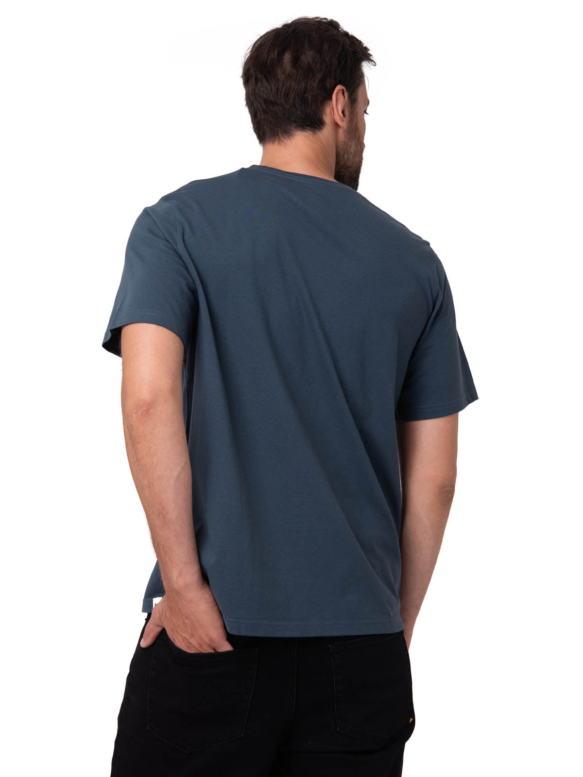 Polera Manga Corta Hombre Varsity Azul Cat