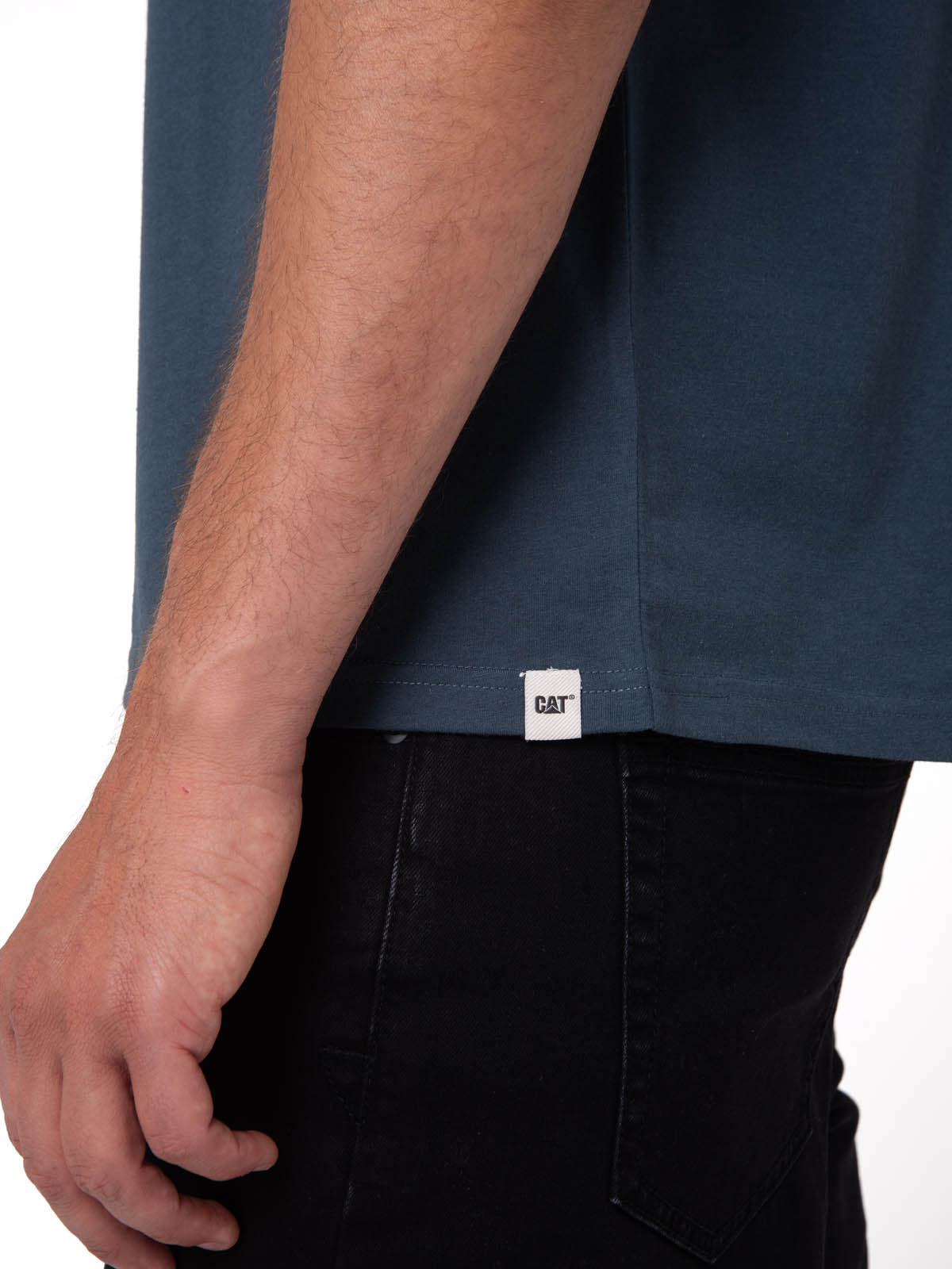 Polera Manga Corta Hombre Varsity Azul Cat