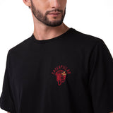 Polera Manga Corta Hombre Diseño Moto Negro Cat
