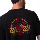 Polera Manga Corta Hombre Diseño Moto Negro Cat