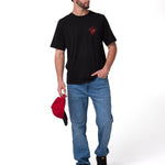 Polera Manga Corta Hombre Diseño Moto Negro Cat