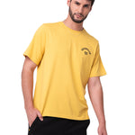 Polera Manga Corta Hombre Graphic Moto Amarillo Cat