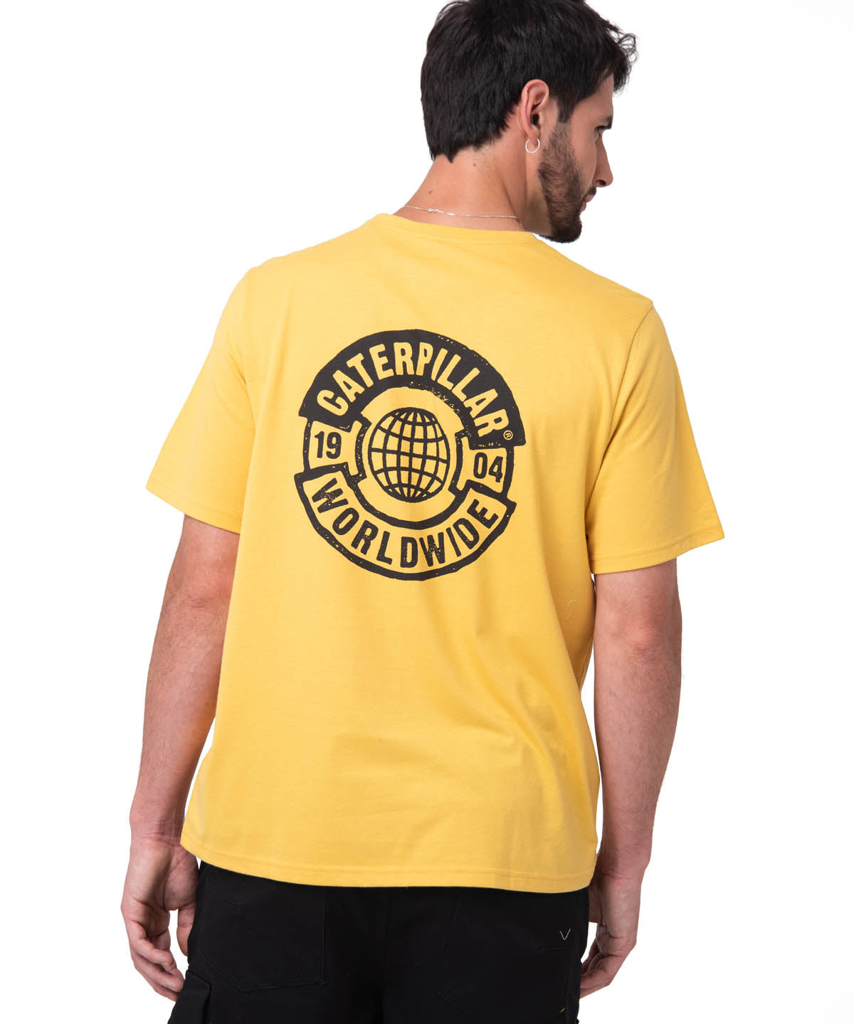 Polera Manga Corta Hombre Graphic Moto Amarillo Cat