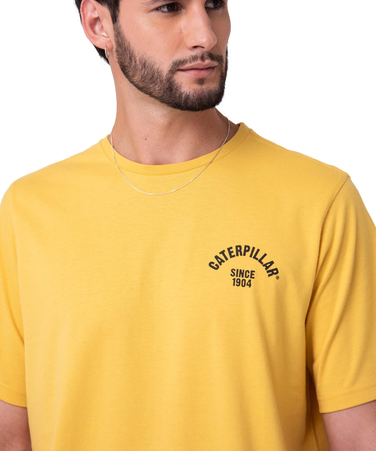Polera Manga Corta Hombre Graphic Moto Amarillo Cat