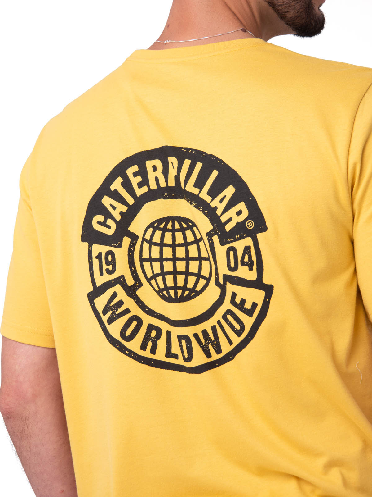 Polera Manga Corta Hombre Graphic Moto Amarillo Cat