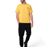 Polera Manga Corta Hombre Graphic Moto Amarillo Cat