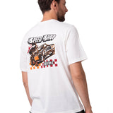 Polera Manga Corta Hombre Graphic Moto Blanco Cat