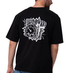 Polera Manga Corta Hombre Diseño SCI FI Negro Cat