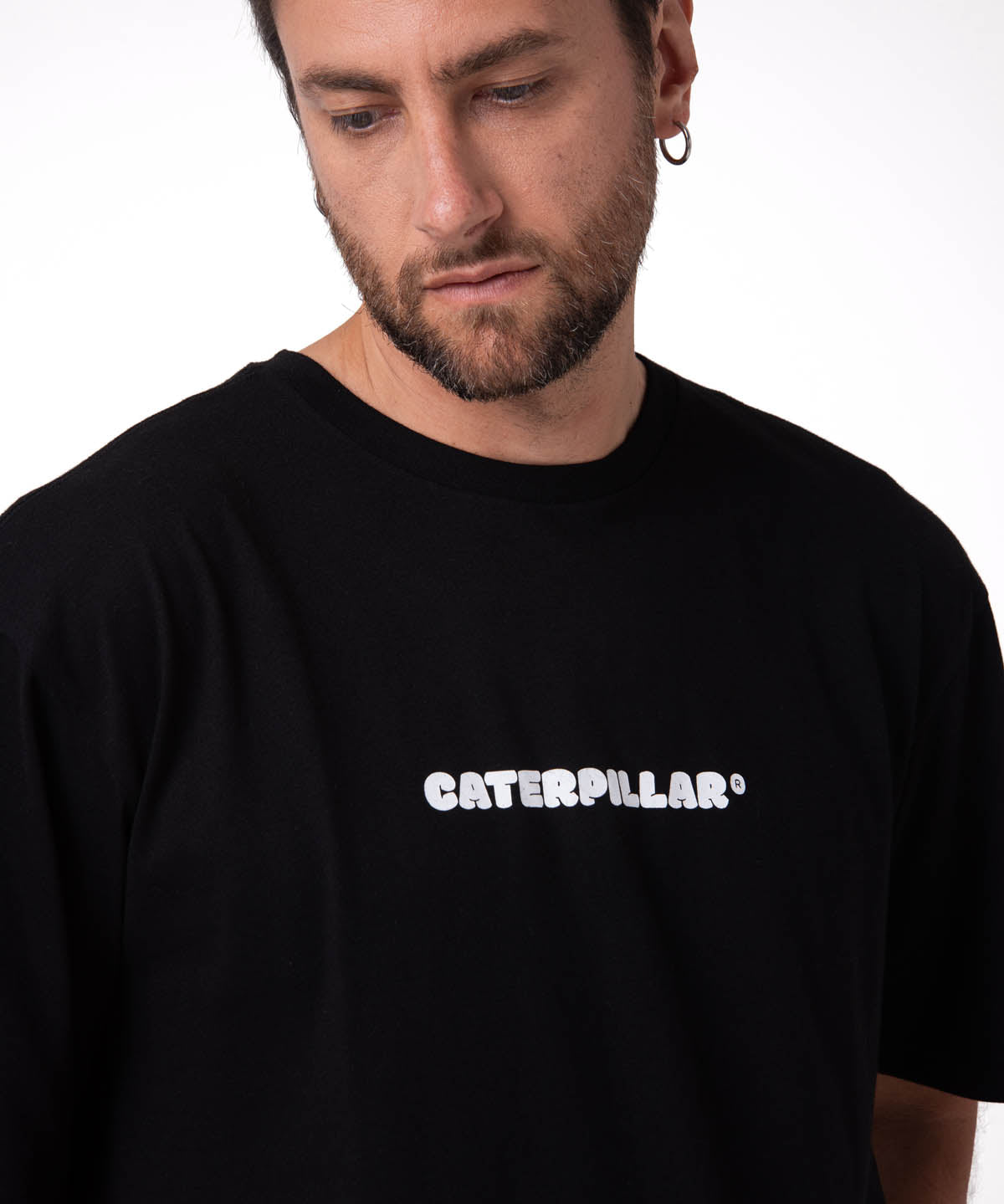 Polera Manga Corta Hombre Diseño SCI FI Negro Cat