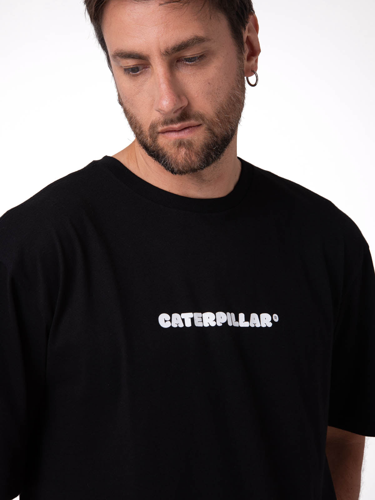 Polera Manga Corta Hombre Diseño SCI FI Negro Cat