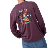 Polera Manga Larga Hombre Diseño SCI FI Burdeo Cat