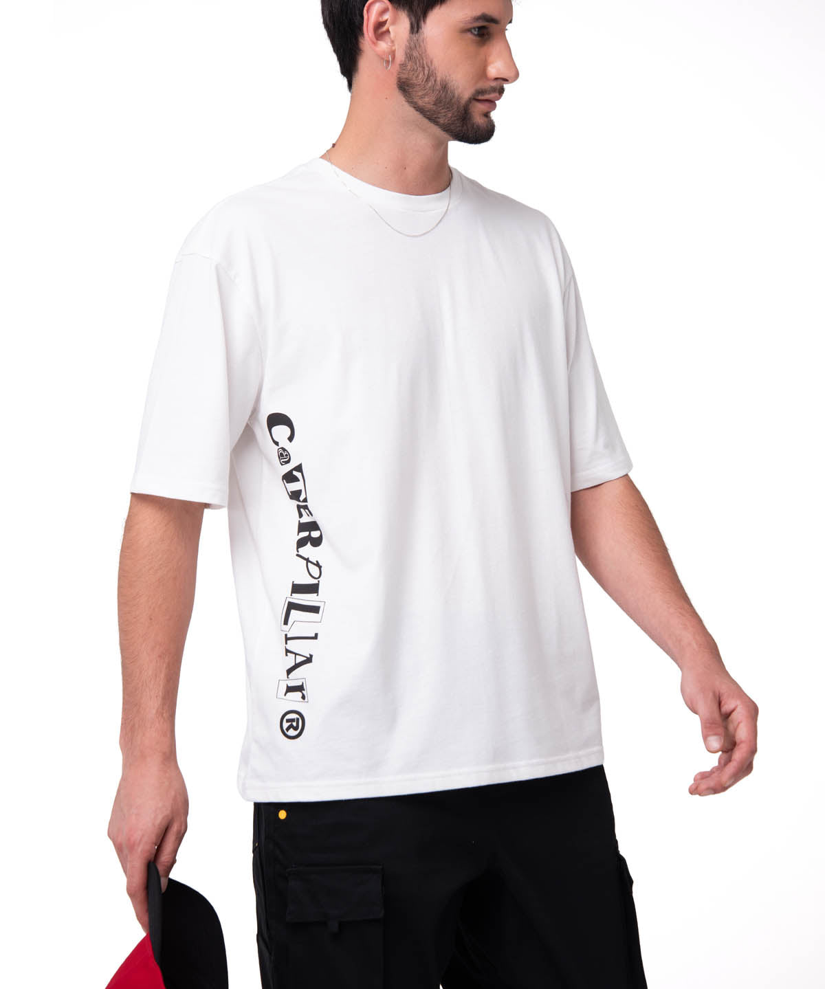 Polera Manga Corta Hombre Diseño SCI FI Blanco Cat