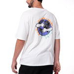 Polera Manga Corta Hombre Diseño SCI FI Blanco Cat