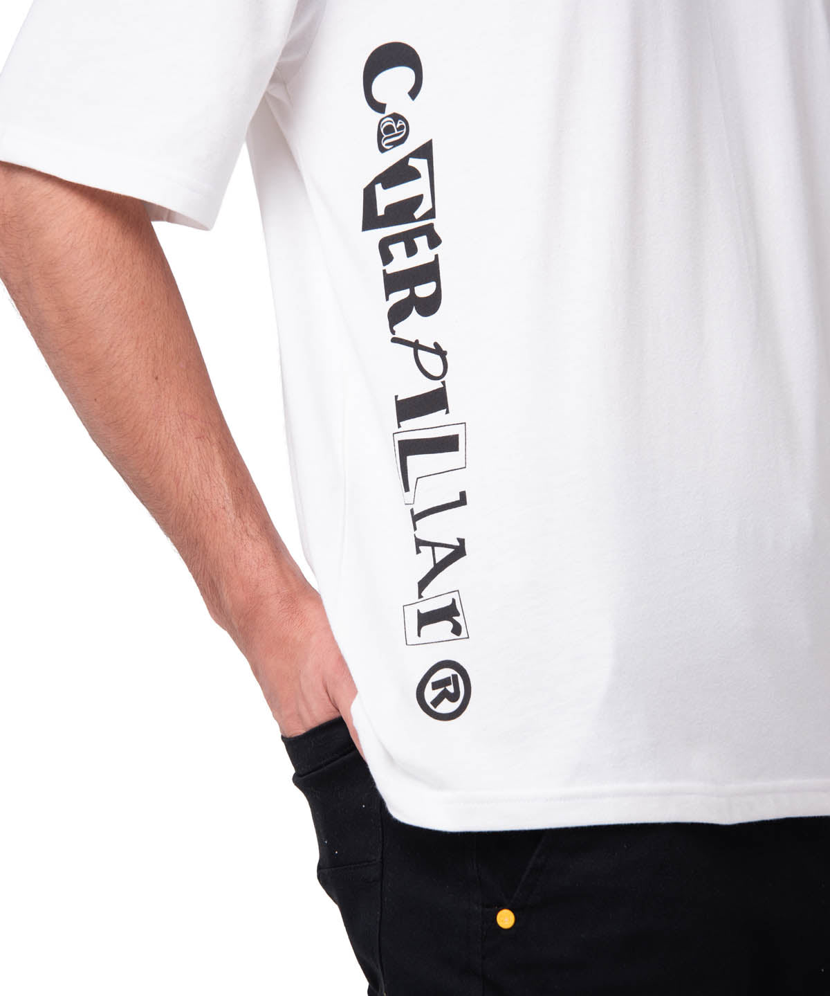 Polera Manga Corta Hombre Diseño SCI FI Blanco Cat