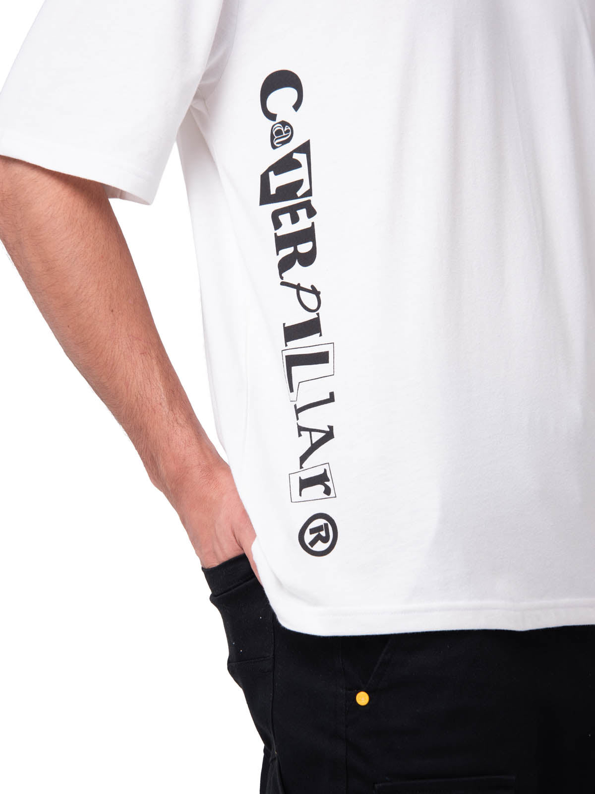 Polera Manga Corta Hombre Diseño SCI FI Blanco Cat