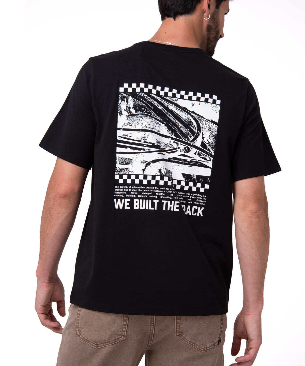 Polera Manga Corta Hombre Moto Diseño Negro Cat