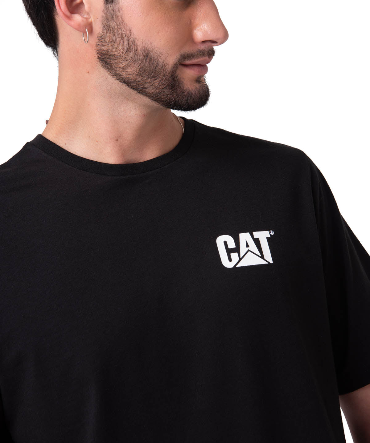 Polera Manga Corta Hombre Moto Diseño Negro Cat
